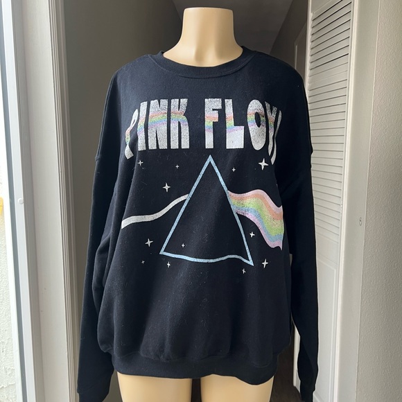 Pink Floyd Sweaters - Pink Floyd Black Sweater with Rainbow Design